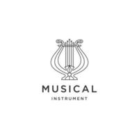 harp lier icoon vector muziek- symbool logo ontwerp sjabloon