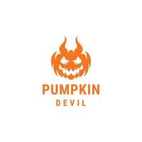 pompoen duivel logo geschikt voor halloween thema ontwerp vector