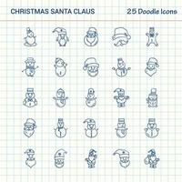 Kerstmis de kerstman clausule 25 tekening pictogrammen hand- getrokken bedrijf icoon reeks vector