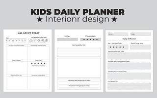 kinderen' dagelijks, en wekelijks ontwerper vector illustratie. kinderen schema ontwerp sjabloon. kinderen notitieboekje bladzijde sjabloon. verzameling van dagelijks ontwerper schattig kinderen. school- planner en organisator.