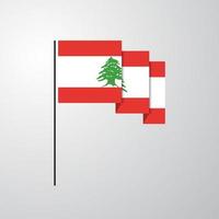 Libanon golvend vlag creatief achtergrond vector