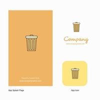 vuilnisbak bedrijf logo app icoon en plons bladzijde ontwerp creatief bedrijf app ontwerp elementen vector