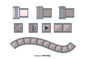 Flat filmbus Icons vector