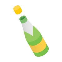 Champagne fles isometrische 3d icoon vector