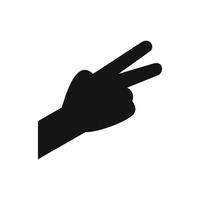 hand- met twee vingers zwart gemakkelijk icoon vector