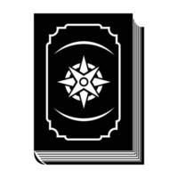 boek met achtpuntig ster zwart gemakkelijk icoon vector