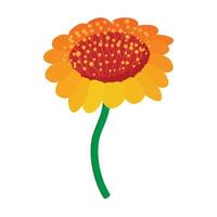 geel bloem icoon, tekenfilm stijl vector