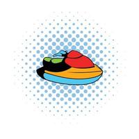 Jet ski water scooter icoon, comics stijl vector