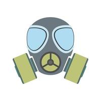 gasmasker platte pictogram vector