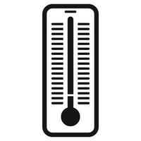 buitenshuis thermometer icoon, zwart gemakkelijk stijl vector