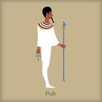 ptah, god van creatie icoon, vlak stijl vector