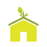 eco huis plat pictogram vector