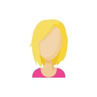 avatar blond vrouw icoon, tekenfilm stijl vector