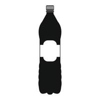 plastic fles zwart gemakkelijk icoon vector