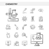 chemie hand- getrokken icoon reeks stijl geïsoleerd Aan wit achtergrond vector