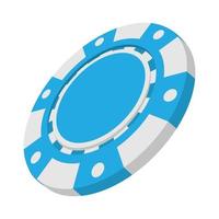 blauw casino token tekenfilm icoon vector