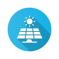 zonne- energie paneel icoon met lang schaduw voor grafisch en web ontwerp. vector