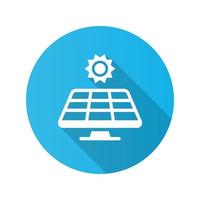 zon en zonne- paneel icoon met lang schaduw voor grafisch en web ontwerp. vector