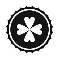 rozet met vier blad Klaver icoon vector