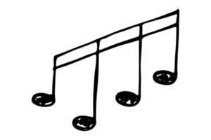 muziek- Notitie tekening. hand- getrokken musical symbool. single element voor afdrukken, web, ontwerp, decor, logo vector