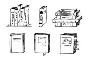 vector boek clip art set. hand- getrokken school- illustratie. voor afdrukken, web, ontwerp, decor, logo.