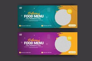 sociaal media Hoes banier voedsel reclame korting uitverkoop aanbod sjabloon sociaal media voedsel Hoes post ontwerp vector