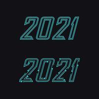 2021 nieuw jaar icoon vector illustratie