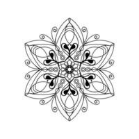 zwart en wit gemakkelijk mandala bloem voor kleur boek. wijnoogst decoratief elementen vector