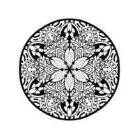 zwart en wit gemakkelijk mandala bloem voor kleur boek. vector