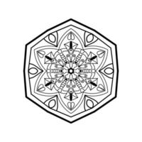 zwart en wit gemakkelijk mandala bloem voor kleur boek. wijnoogst decoratief elementen vector