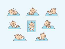 Cartoon Flat Schreeuwende Baby Vector