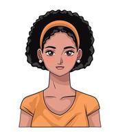 schoonheid jong afro vrouw vector