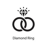 diamant ring vector solide icoon ontwerp illustratie. liefde symbool Aan wit achtergrond eps 10 het dossier