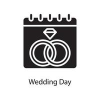 bruiloft dag vector solide icoon ontwerp illustratie. liefde symbool Aan wit achtergrond eps 10 het dossier