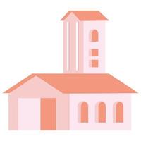 roze kerk gebouw facade vector
