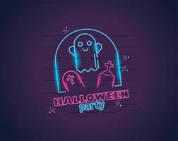 halloween partij neon belettering vector