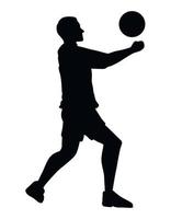 volleybal speler ontvangen silhouet vector