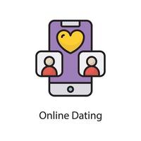online dating vector gevulde schets icoon ontwerp illustratie. liefde symbool Aan wit achtergrond eps 10 het dossier