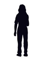 vrouw staand silhouet stijl vector