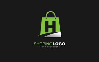 h logo online winkel voor branding bedrijf. zak sjabloon vector illustratie voor uw merk.