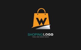 w logo online winkel voor branding bedrijf. zak sjabloon vector illustratie voor uw merk.