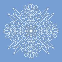 decoratief ornament Aan een blauw achtergrond. sneeuwvlok. vector illustratie.