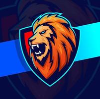 leeuw koning hoofd mascotte karakter esport logo voor sport en spel vector