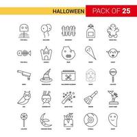 halloween zwart lijn icoon 25 bedrijf schets icoon reeks vector