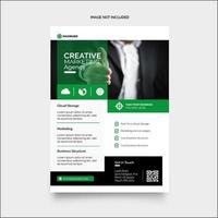 groen en zwart brochure flyer ontwerp vector