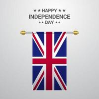 Verenigde koninkrijk onafhankelijkheid dag hangende vlag achtergrond vector