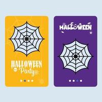 gelukkig halloween uitnodiging ontwerp met spin vector