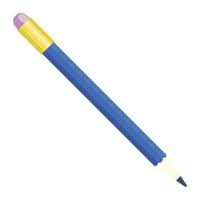 blauw potlood icoon, vlak stijl vector