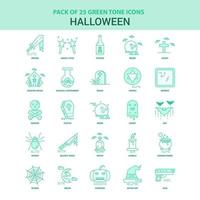 25 groen halloween icoon reeks vector