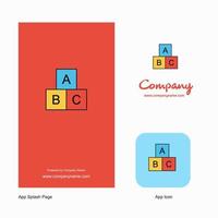 alfabetten blokken bedrijf logo app icoon en plons bladzijde ontwerp creatief bedrijf app ontwerp elementen vector